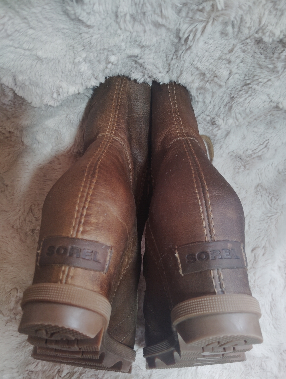 EUC!! Sorel Joan of Atric Wedge II Lace Up Leather Boots. Size 6.5 - Picture 8 of 9